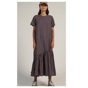 Arthur Apparel Hemp Cotton Blocked Midi Dress